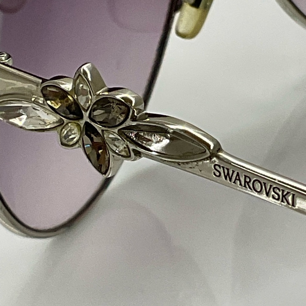 Authentic Swarovski Sunglasses Silver Crystals Av… - image 7